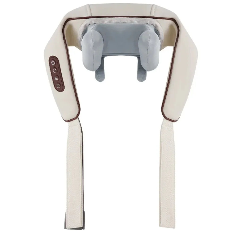 Heated Trapezius Neck & Shoulder Massager Shawl – Cordless 6-Head Shiatsu Kneading Wrap