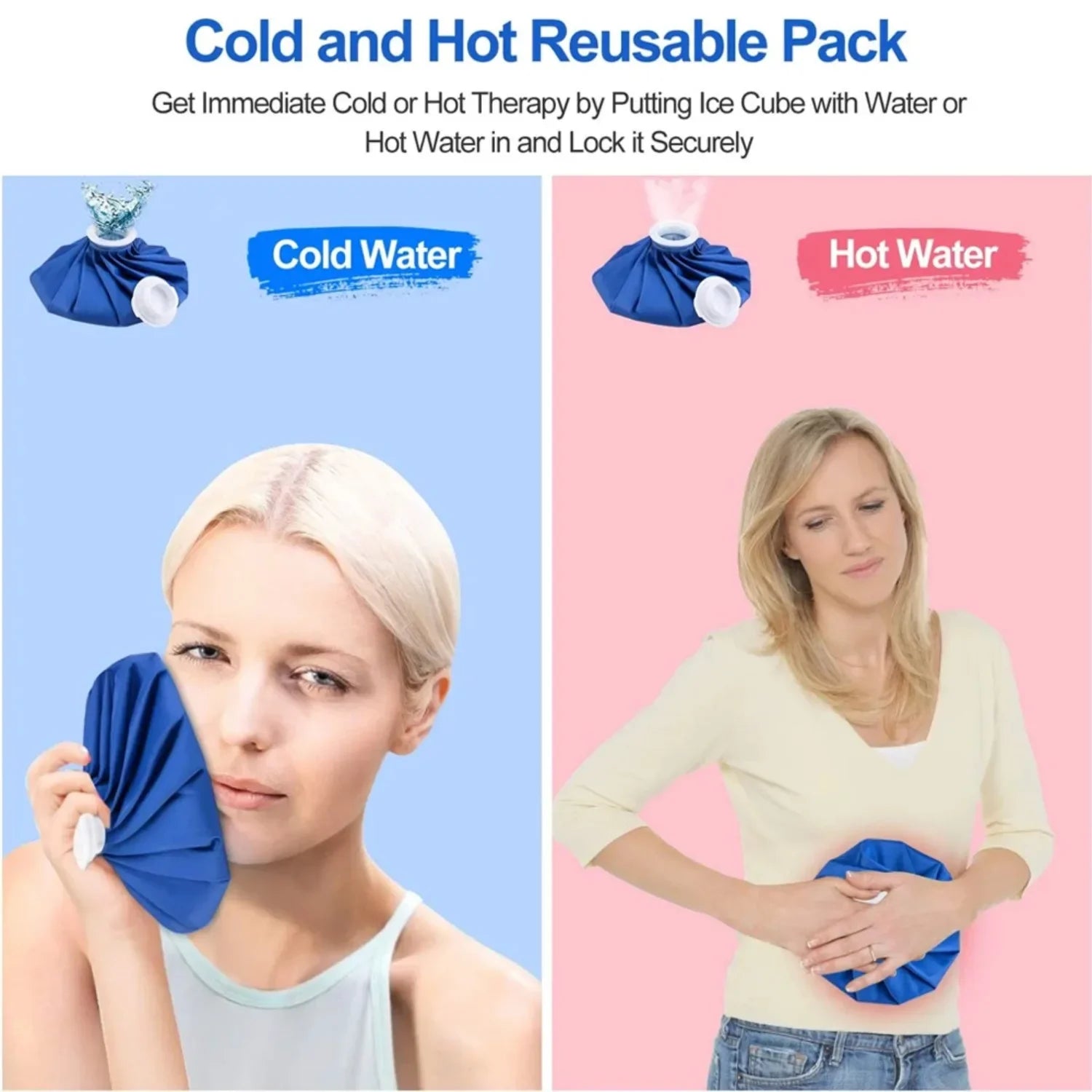 Reusable Hot & Cold Water Ice Bag – Pain Relief Pack for Arm, Calf, Knee, Ankle, Shoulder & Neck Sprains
