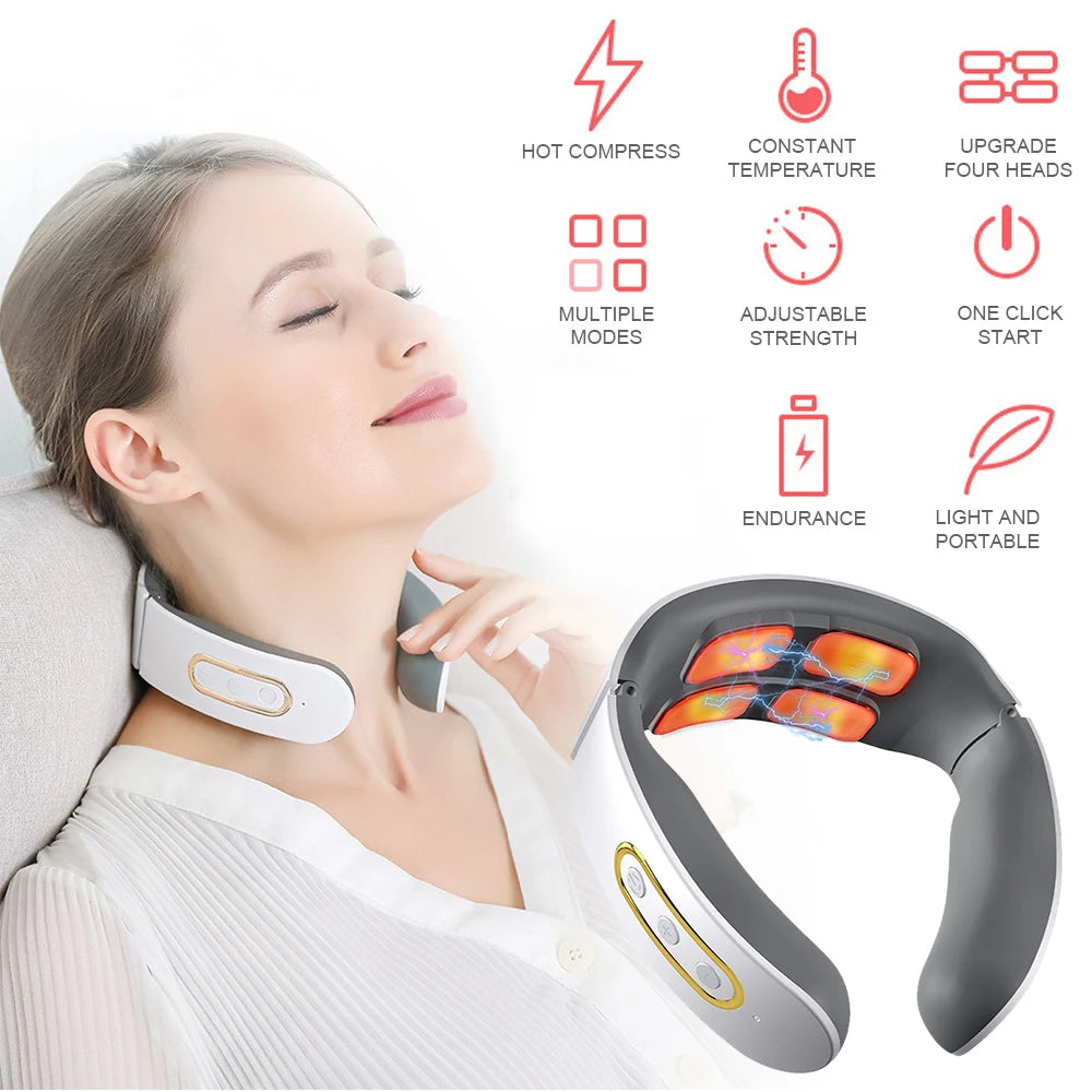 HEALTENCE Neck & Shoulder Pulse Massager – 6 Modes & 9 Levels