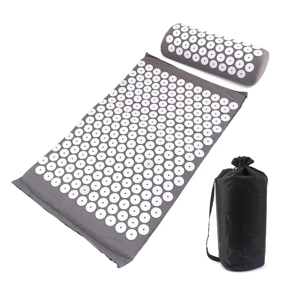 Acupressure Mat & Pillow Set – Spike Cushion Yoga Mat for Back, Body & Stress Pain Relief