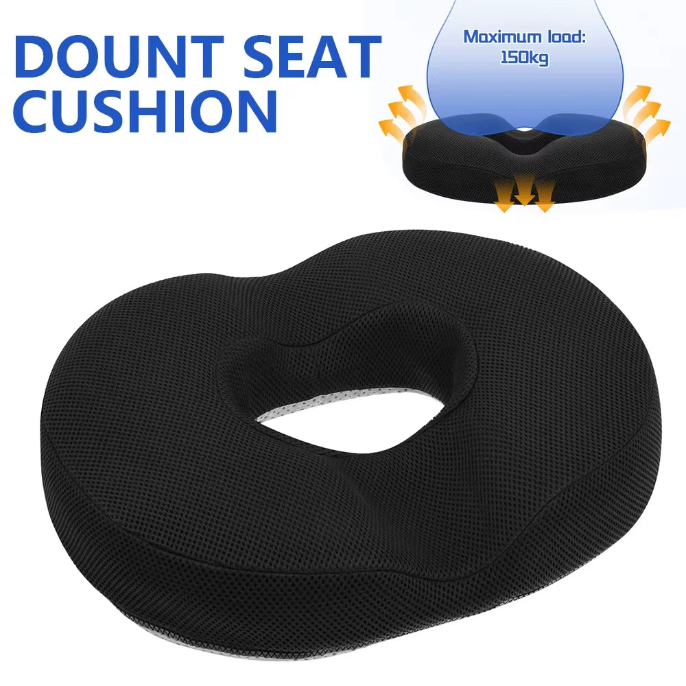 Donut Seat Cushion – Hemorrhoid, Sciatica & Tailbone Pain Relief for Office & Car
