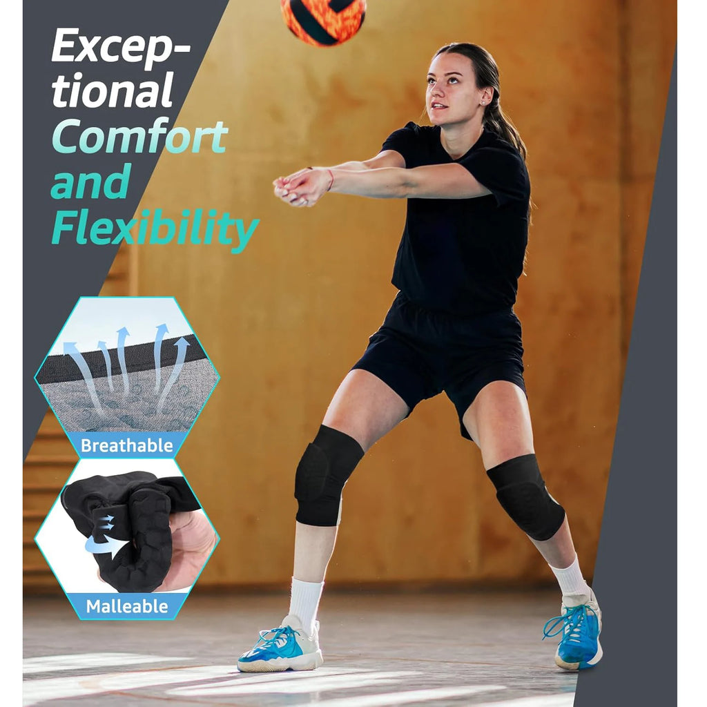 1 Pair Sports Knee Pads for Youth & Adult, Protective Compression Knee Sleeve for Basketball Volleyball Football Running Cycling