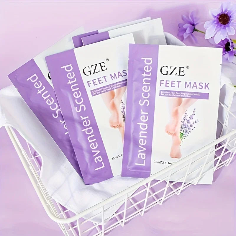 GZE Foot Peel Mask – Exfoliating Feet Mask for Dry, Rough & Cracked Heels, Callus & Dead Skin Removal
