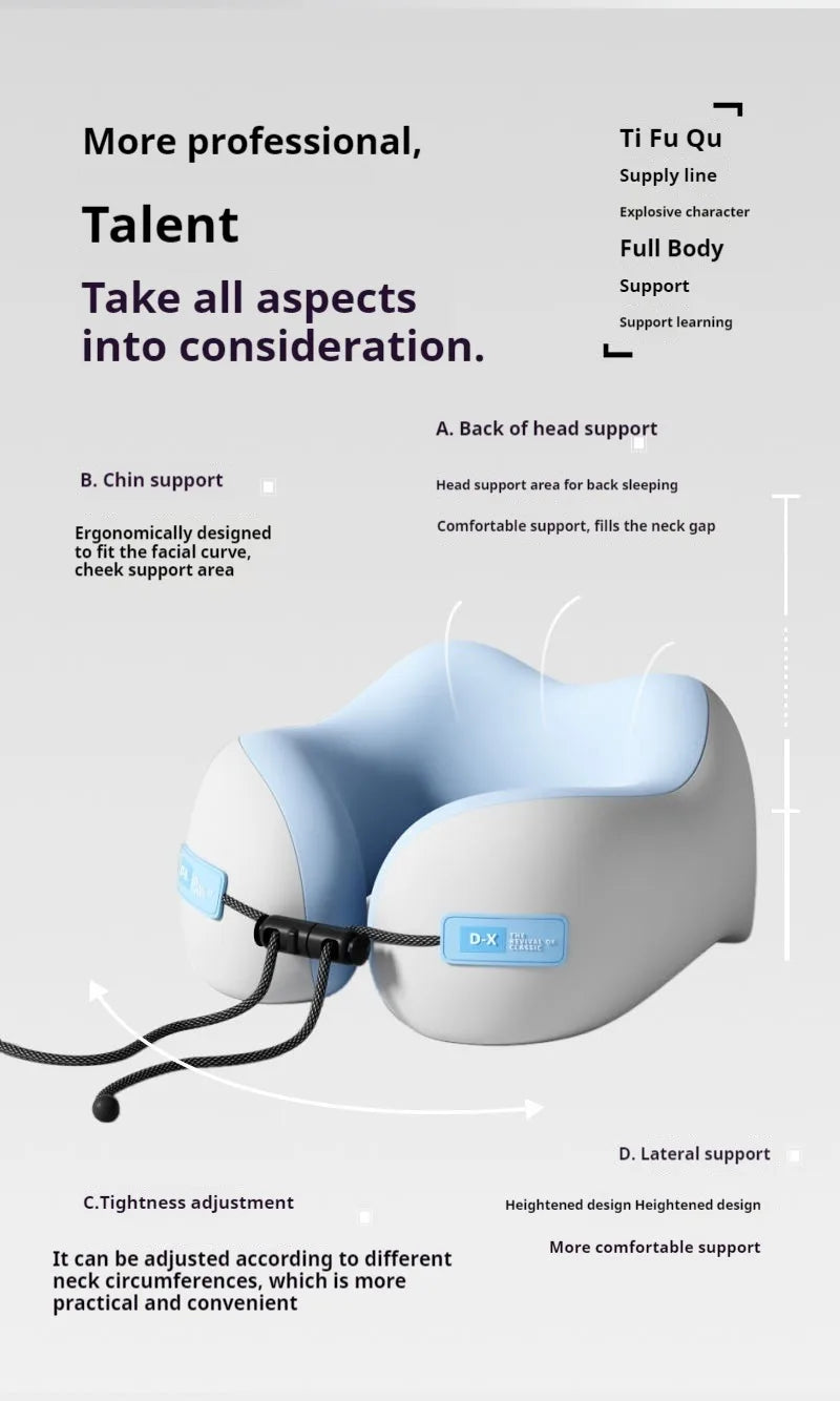 Memory Foam Travel Neck Pillow – U-Shaped Cervical Support