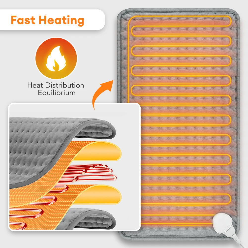 Electric Heating Pad Blanket with Timer – Shoulder, Neck, Back & Spine Leg Winter Warmer