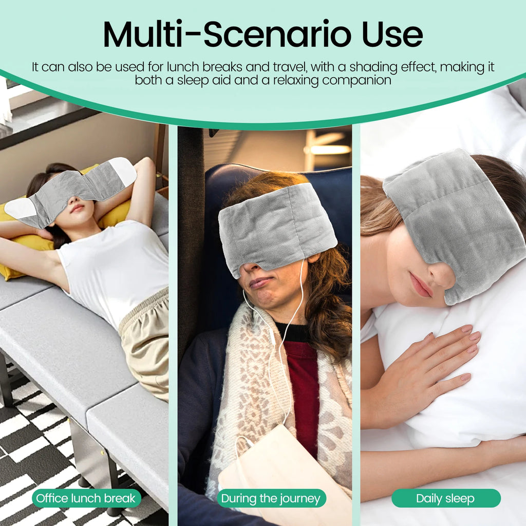 Weighted Eye Mask – Soft Breathable Blackout Sleep Mask with Adjustable Strap & Removable Weighted Cover