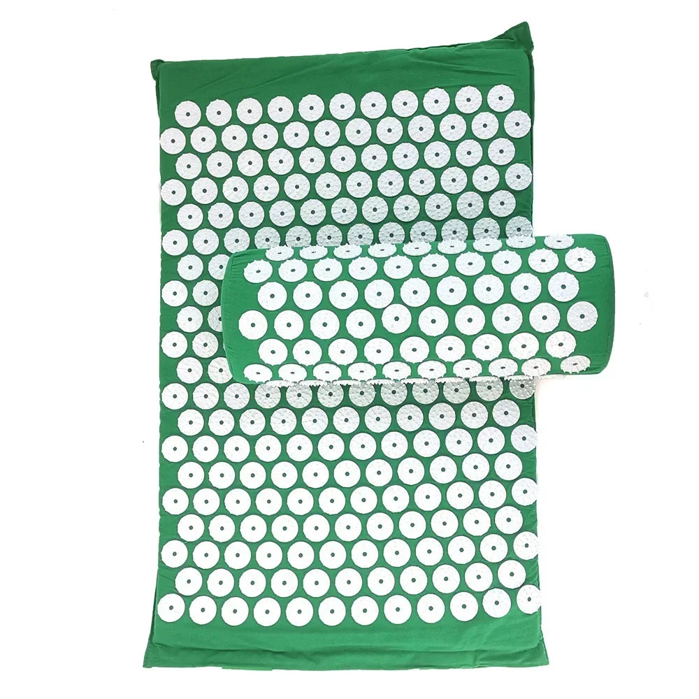 Acupressure Mat & Pillow Set – Spike Cushion Yoga Mat for Back, Body & Stress Pain Relief