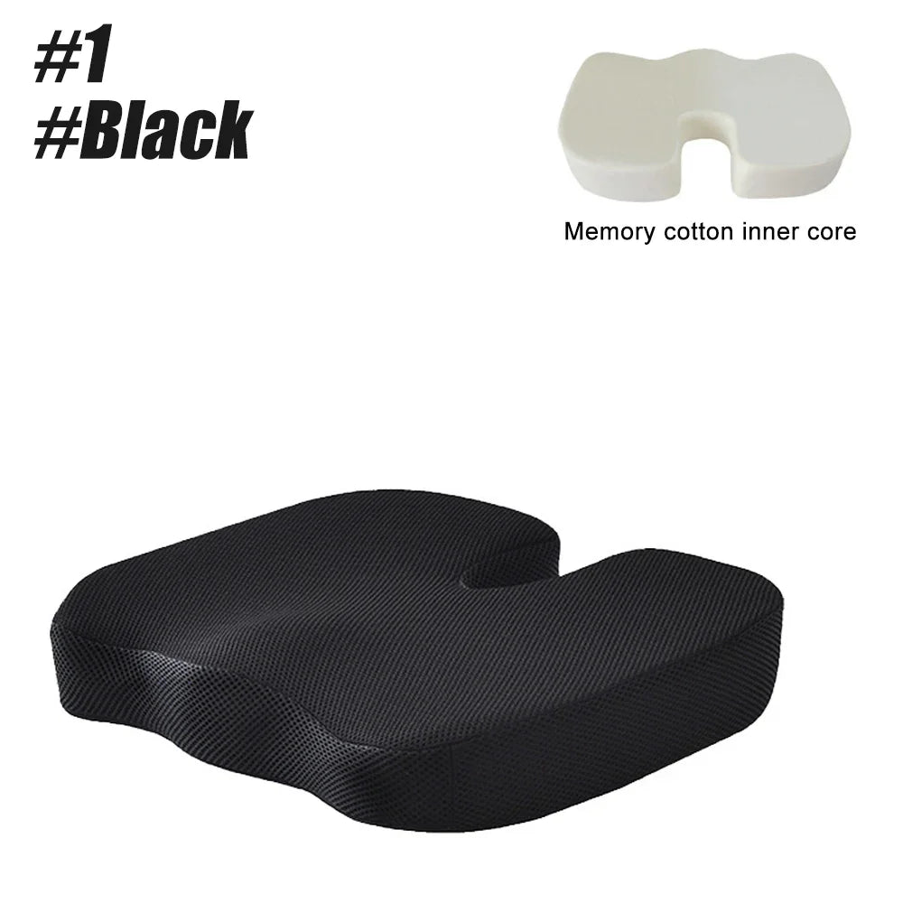 HEALTENCE Memory Foam Coccyx Seat Cushion – U-Shaped Ergonomic Support