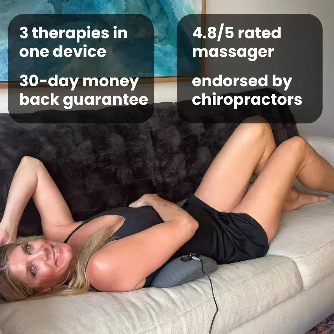 Okayso 3-in-1 Shiatsu Back Massager – Deep Tissue Relief for Shoulder, Lower Back & Waist