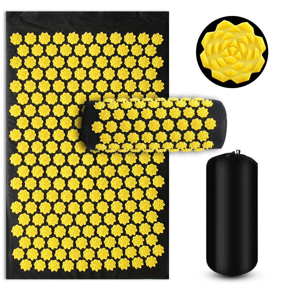 Pranamat Eco Lotus Spike Acupressure Mat – Kuznetsov’s Applicator for Neck, Foot, Back & Yoga Massage