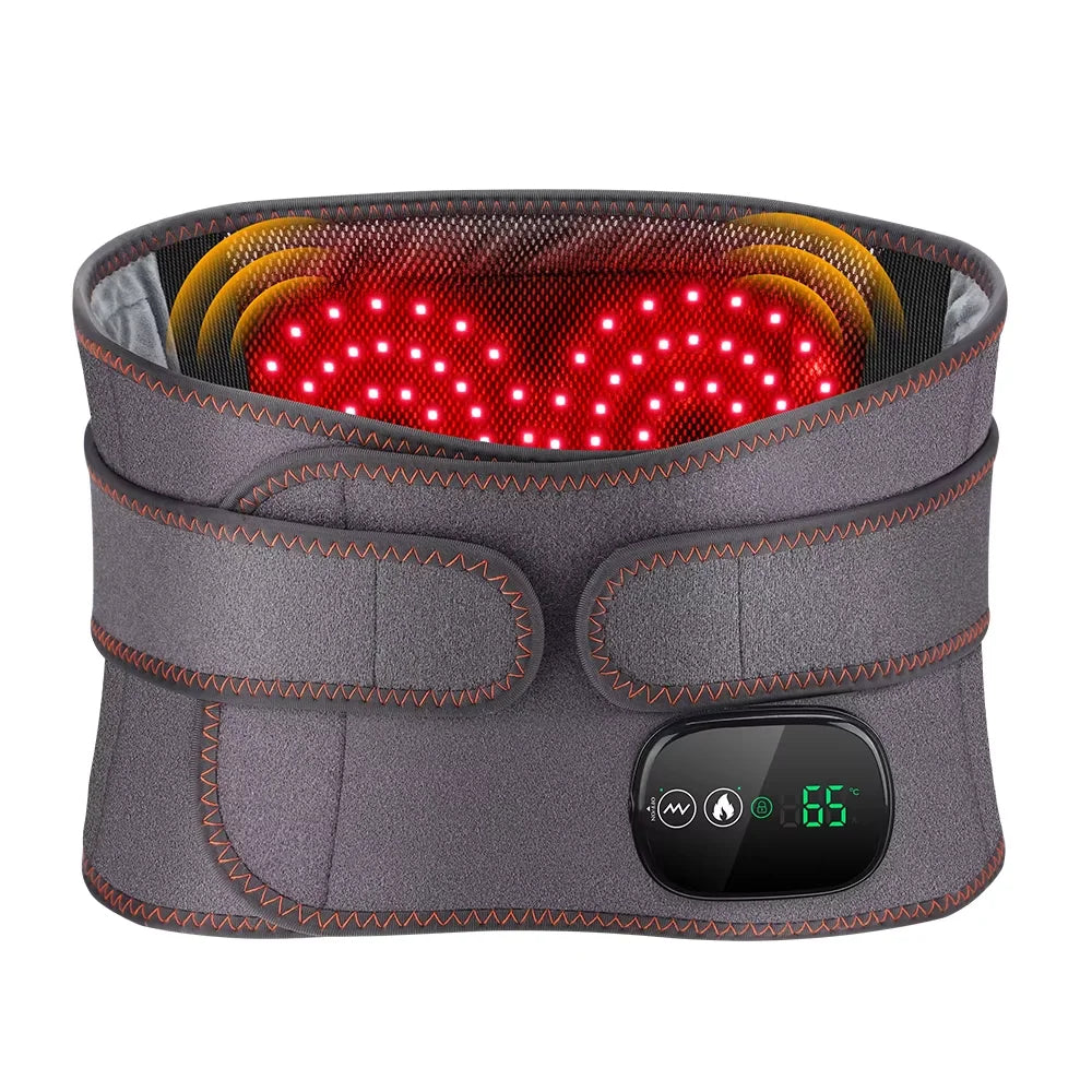 Cordless Hot Waist Belt Massager – Heated Vibration Lumbar Support Brace for Lower Back Pain Relief