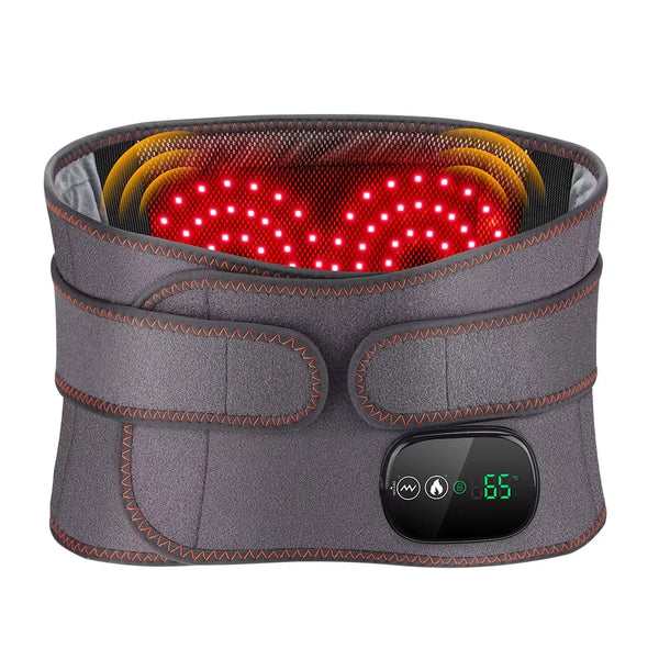 Cordless Hot Waist Belt Massager – Heated Vibration Lumbar Support Brace for Lower Back Pain Relief