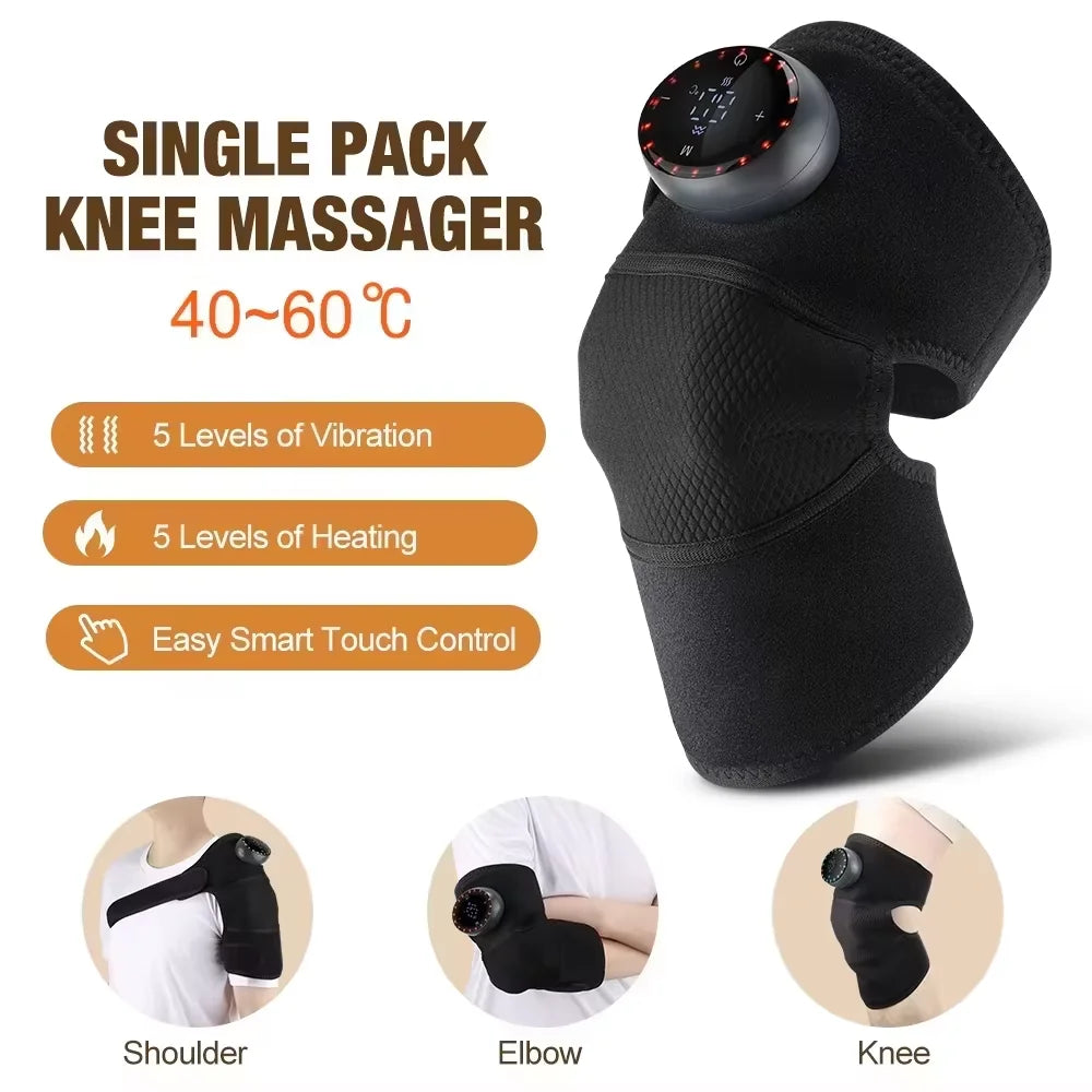 Electric Knee Pad Massager – Fast Heating Vibration with 5000mAh Battery for Knee, Shoulder & Elbow Joint Relief