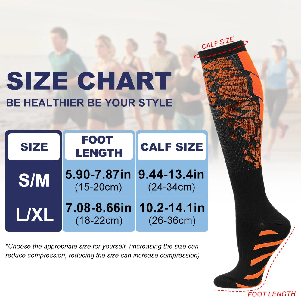 Sports Compression Socks for Women & Men – Calf Support for Running, Nurses, Flights & Pregnancy