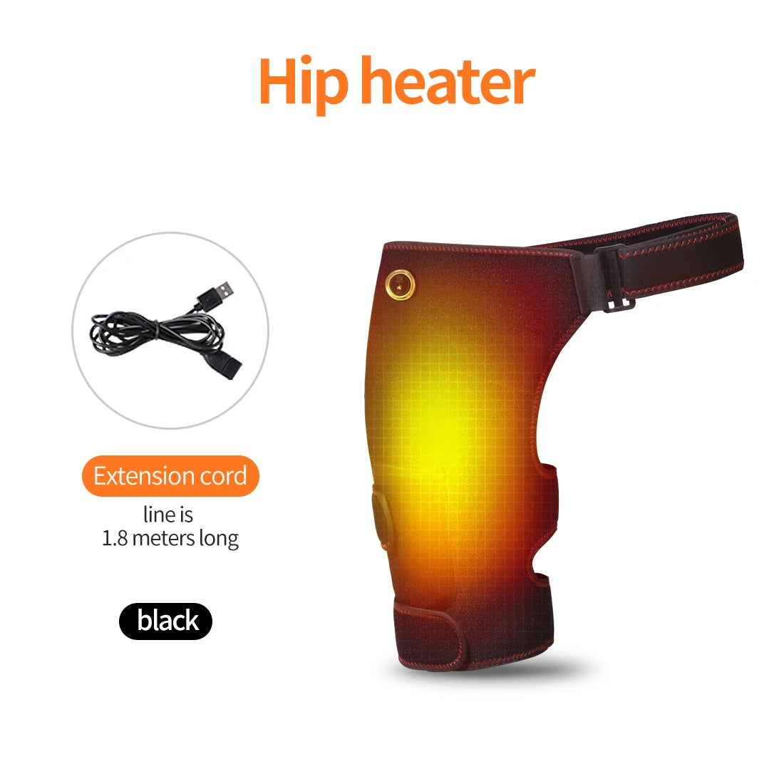 Full-Wrap Hip Heating Massager Brace – Sciatica & Buttock Relief, USB