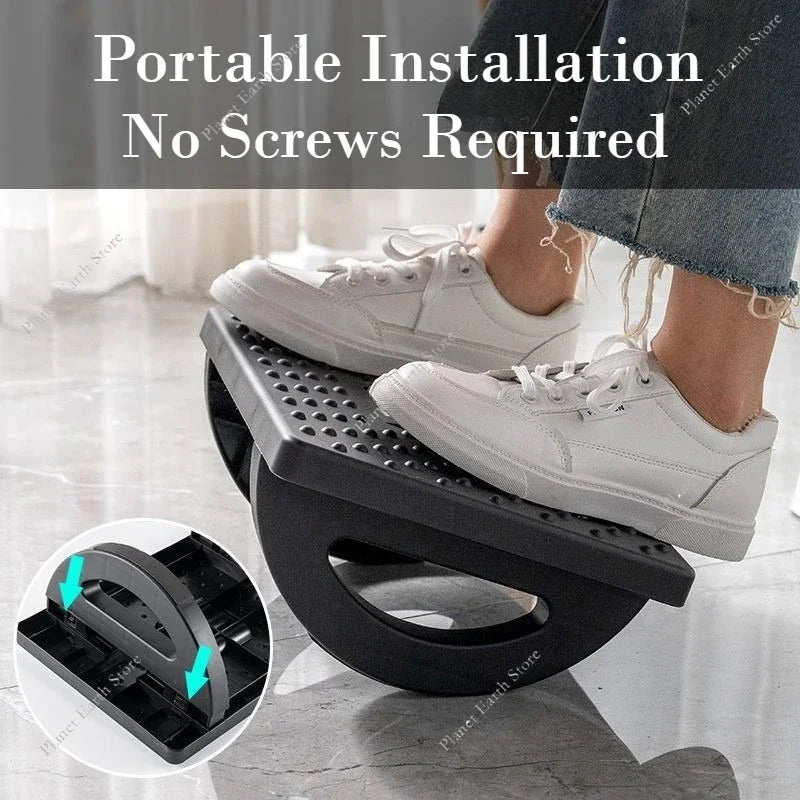 Portable Under Desk Footrest – Ergonomic Rocker Balance Board Foot Stool for Home & Office