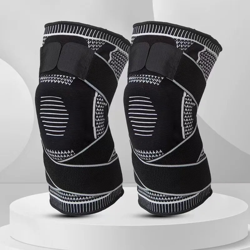 Medical 3D Silicone Knee Brace – Compression Sleeve with Patella Gel Pads & Side Stabilizers (1 Pair)