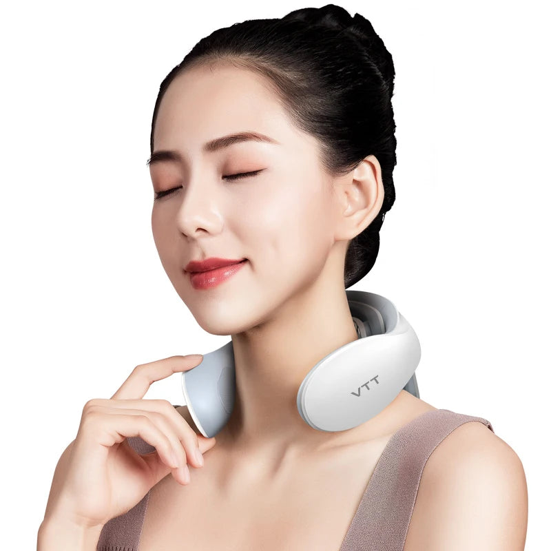 Smart TENS & Vibration Neck Massager – Heated Cervical Pulse Therapy