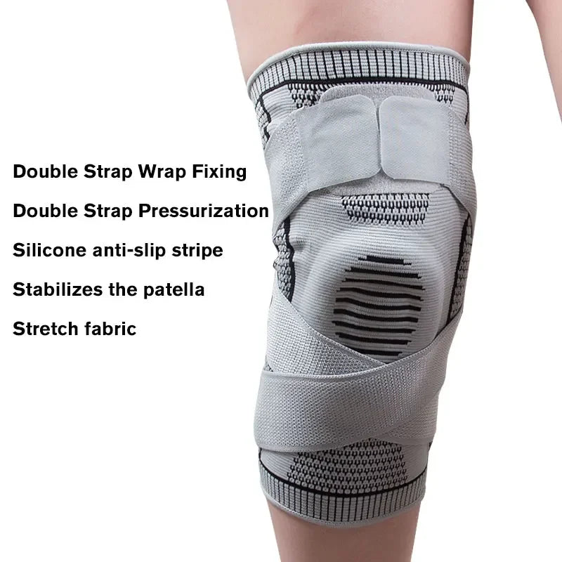 Medical 3D Silicone Knee Brace – Compression Sleeve with Patella Gel Pads & Side Stabilizers (1 Pair)