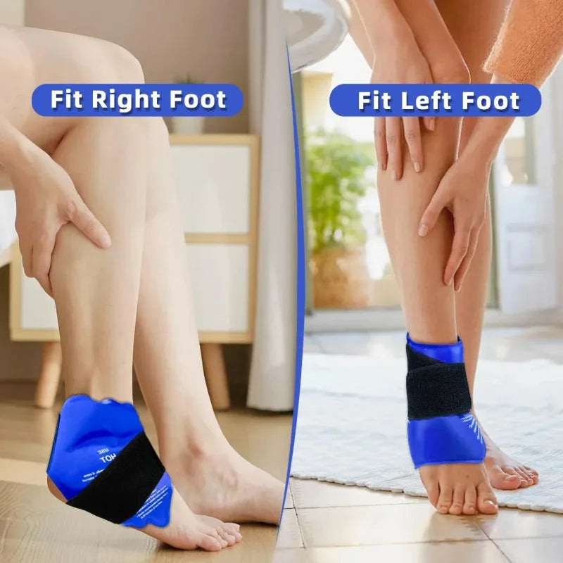 Reusable Gel Cold & Hot Ankle Ice Pack Wrap – Adjustable Brace for Injuries, Sprains & Pain Relief