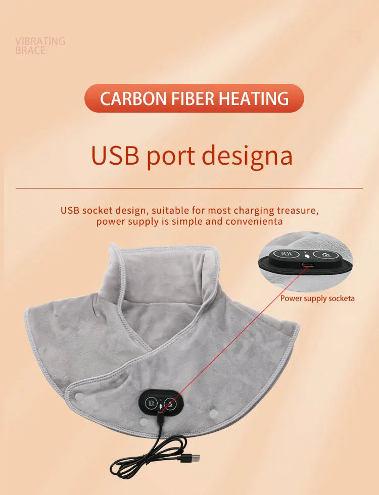 HEALTENCE Electric Heating Shoulder & Neck Pad – 3-Gear Thermal Vibration Massager