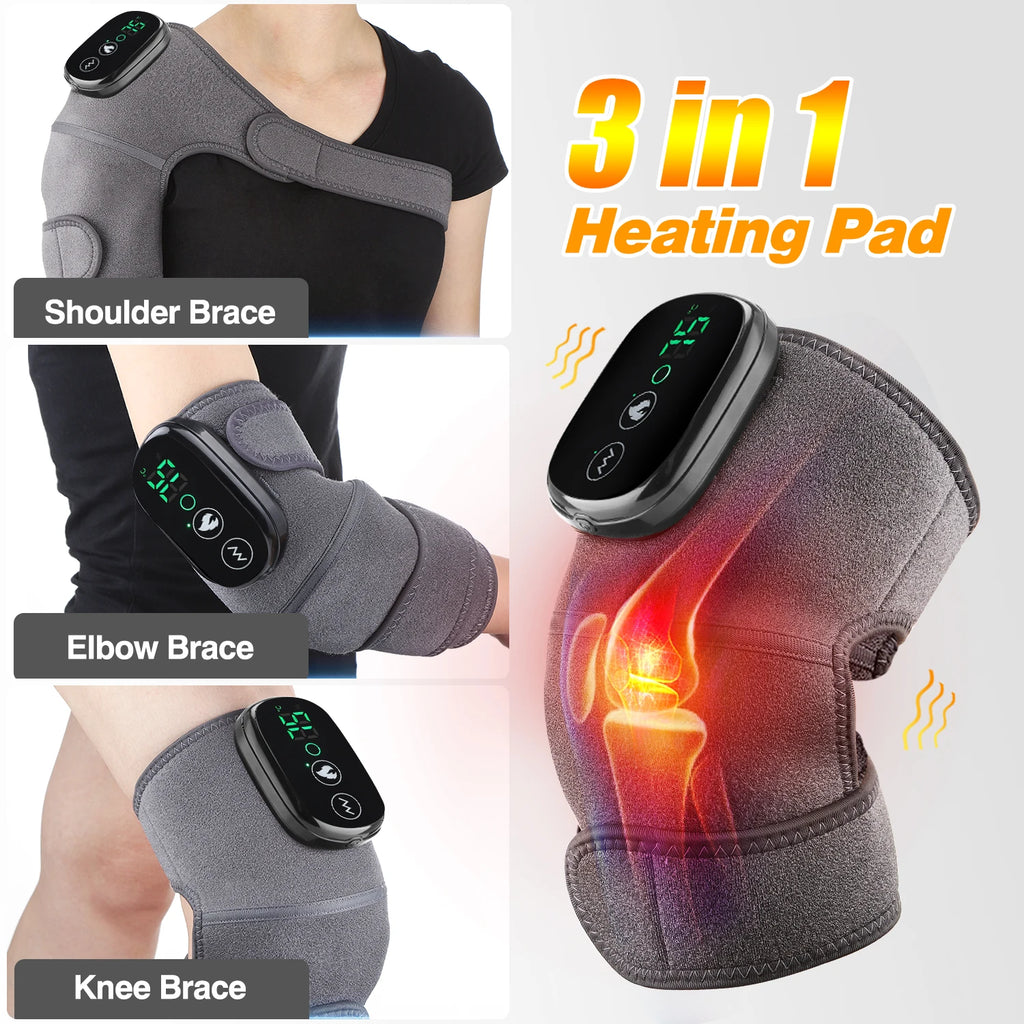 Electric Knee Pad Massager – Fast Heating Vibration with 5000mAh Battery for Knee, Shoulder & Elbow Joint Relief