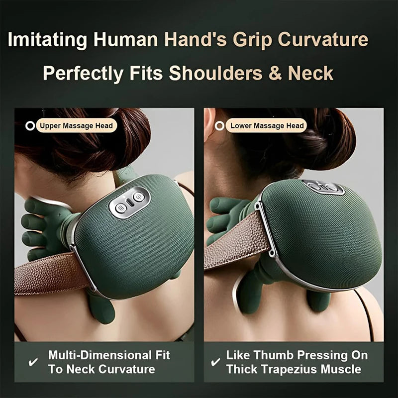 Bionic Neck Shoulder Massager N7 Kneading Massager Shawl 3-Level Modes Neck Cervical Waist Leg Body Muscles Massage Pillow