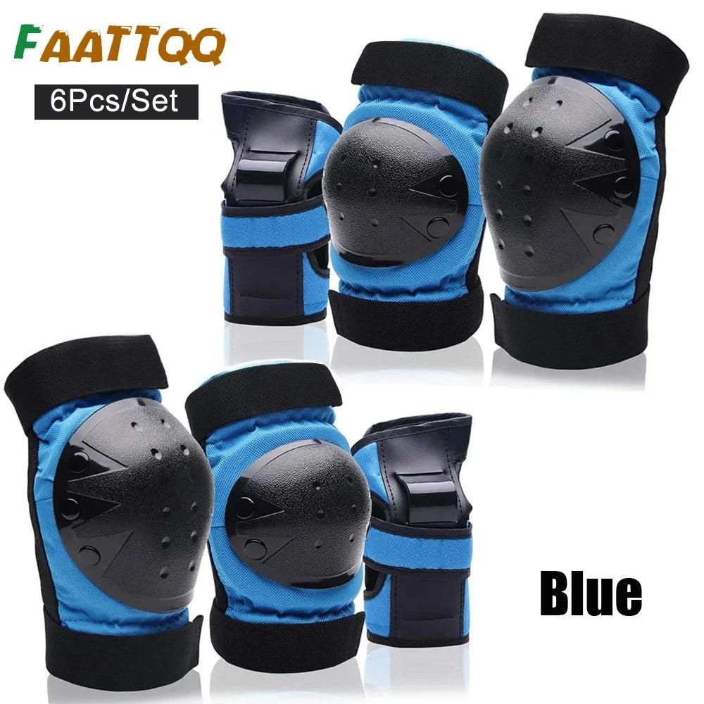 6-Piece Sports Protective Gear Set – Knee Pads, Elbow Pads & Wrist Guards