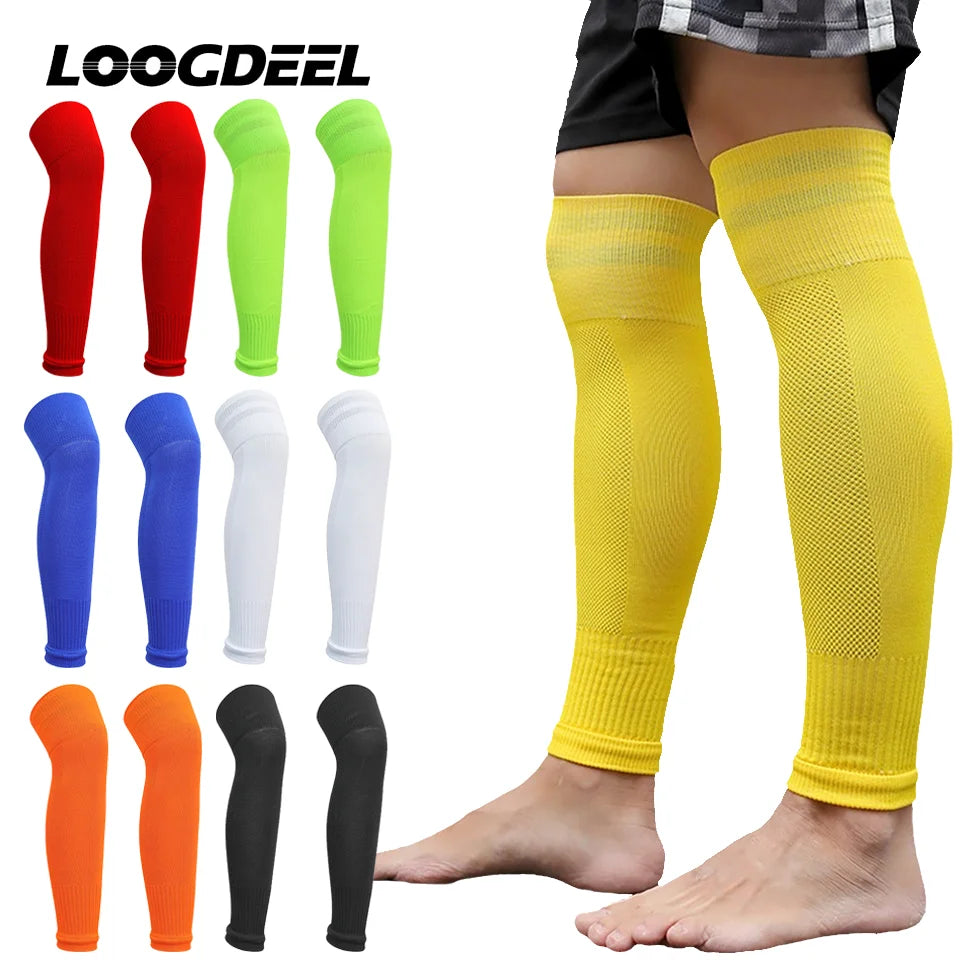 Football Calf Sleeve Socks – Breathable Knee Protection Soccer Leg Warmers & Shin Guard for Adults