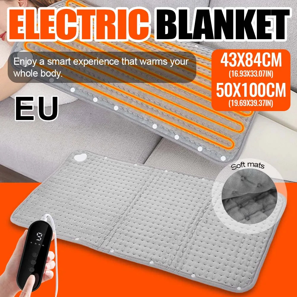 Electric Heating Pad Pet Heat Mat – 9 Levels Auto Power-Off Heating Blanket for Abdomen & Hand Winter Warming