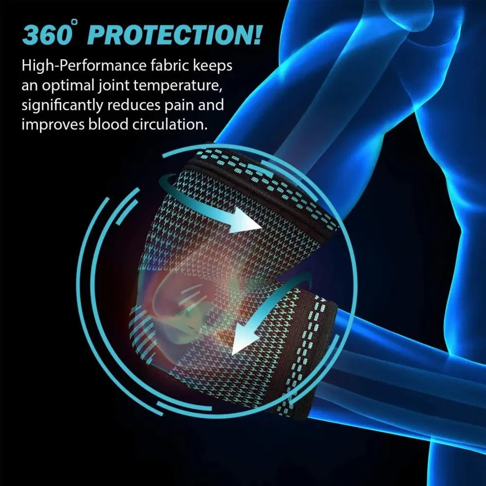 Elastic Compression Elbow Brace Sleeve – Breathable Joint Support for Tendonitis & Tennis Elbow