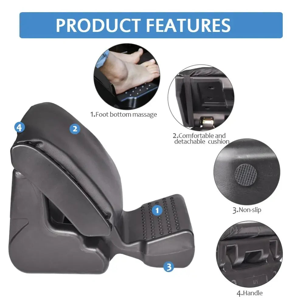 Home Office Under Desk Car Footrest Ergonomic Foot Stool Angle Height Adjustable Foot Rest with 3 Functional Modes