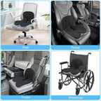 HEALTENCE Memory Foam Car Seat & Office Cushion – Waist & Lumbar Support