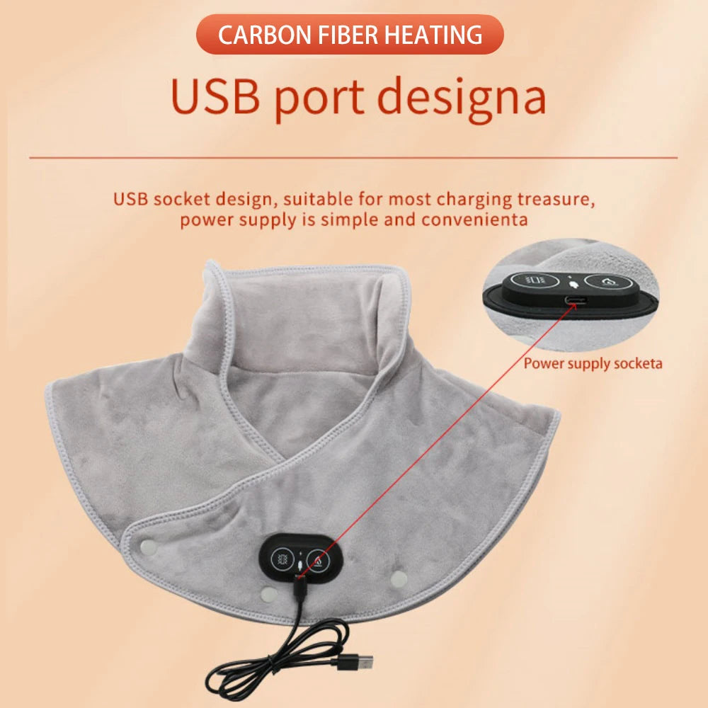 HEALTENCE Electric Heating Shoulder & Neck Pad – 3-Gear Thermal Vibration Massager