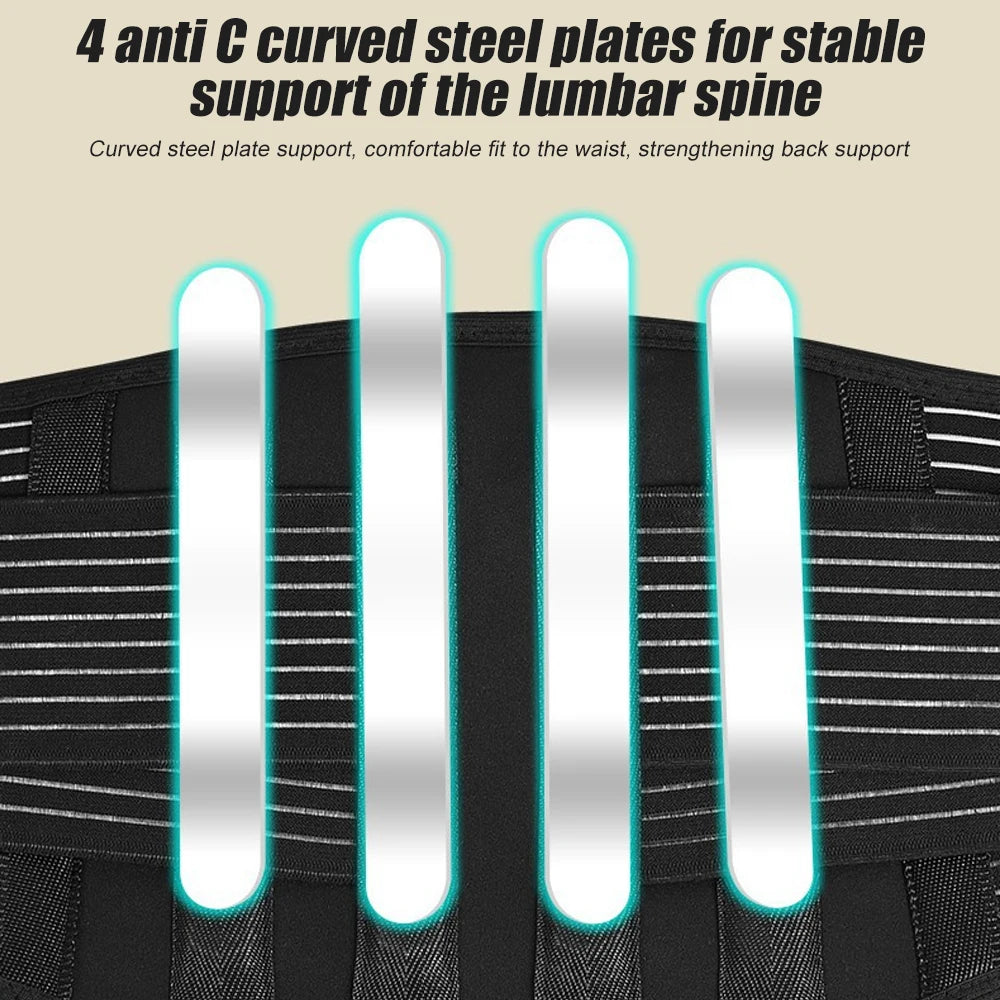 Self-Heating Tourmaline Magnetic Lumbar Belt – Thermal Therapy Back Brace