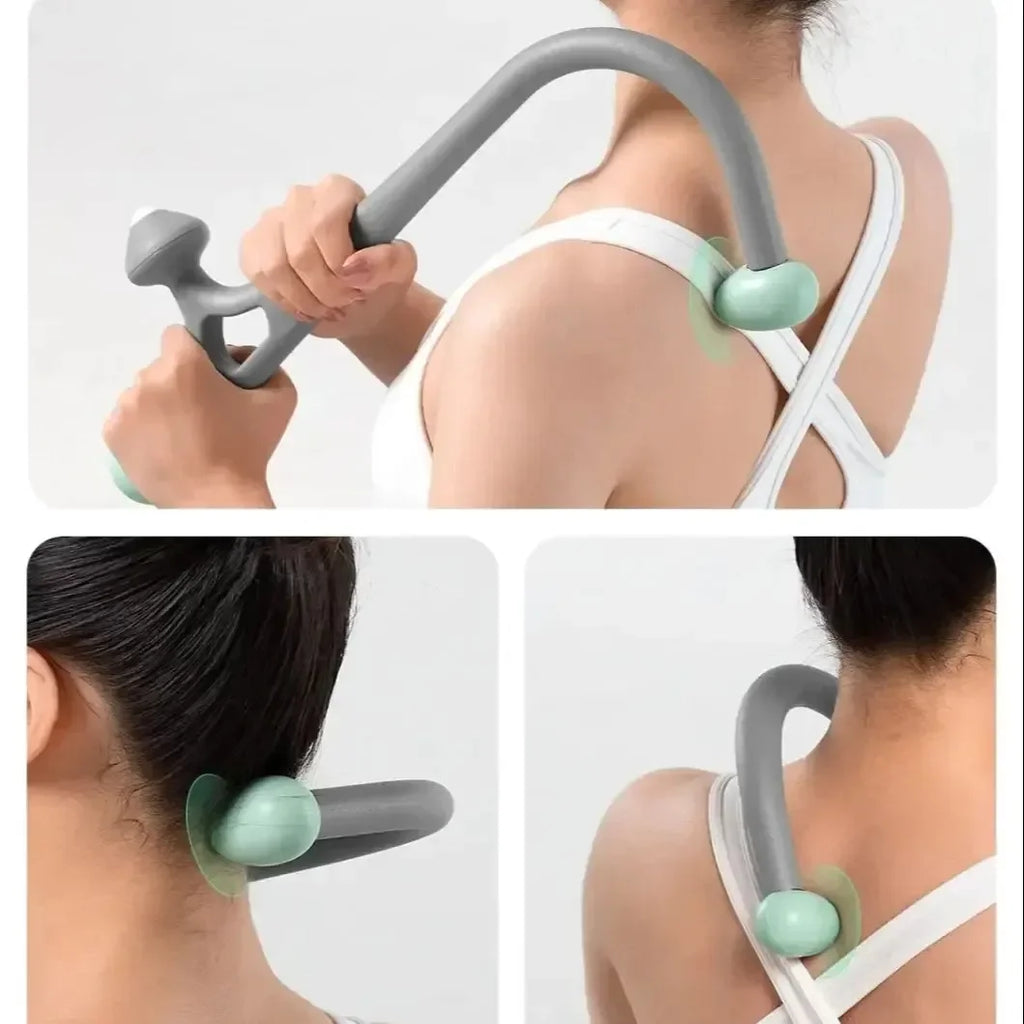 Trigger Point Massage Gun for Pain Relief Handle Back Neck Hook Fibromyalgia Pain Relief Portable Manuel Shoulder Massager