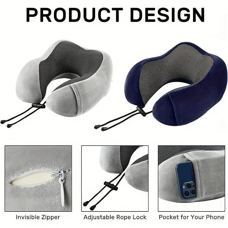 Slow Rebound Foam U-Shaped Travel Neck Pillow