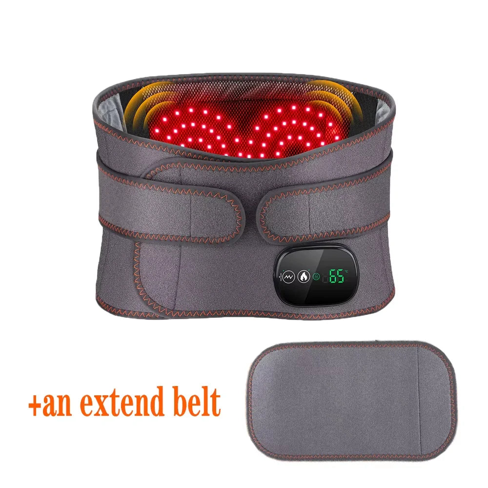 Cordless Hot Waist Belt Massager – Heated Vibration Lumbar Support Brace for Lower Back Pain Relief