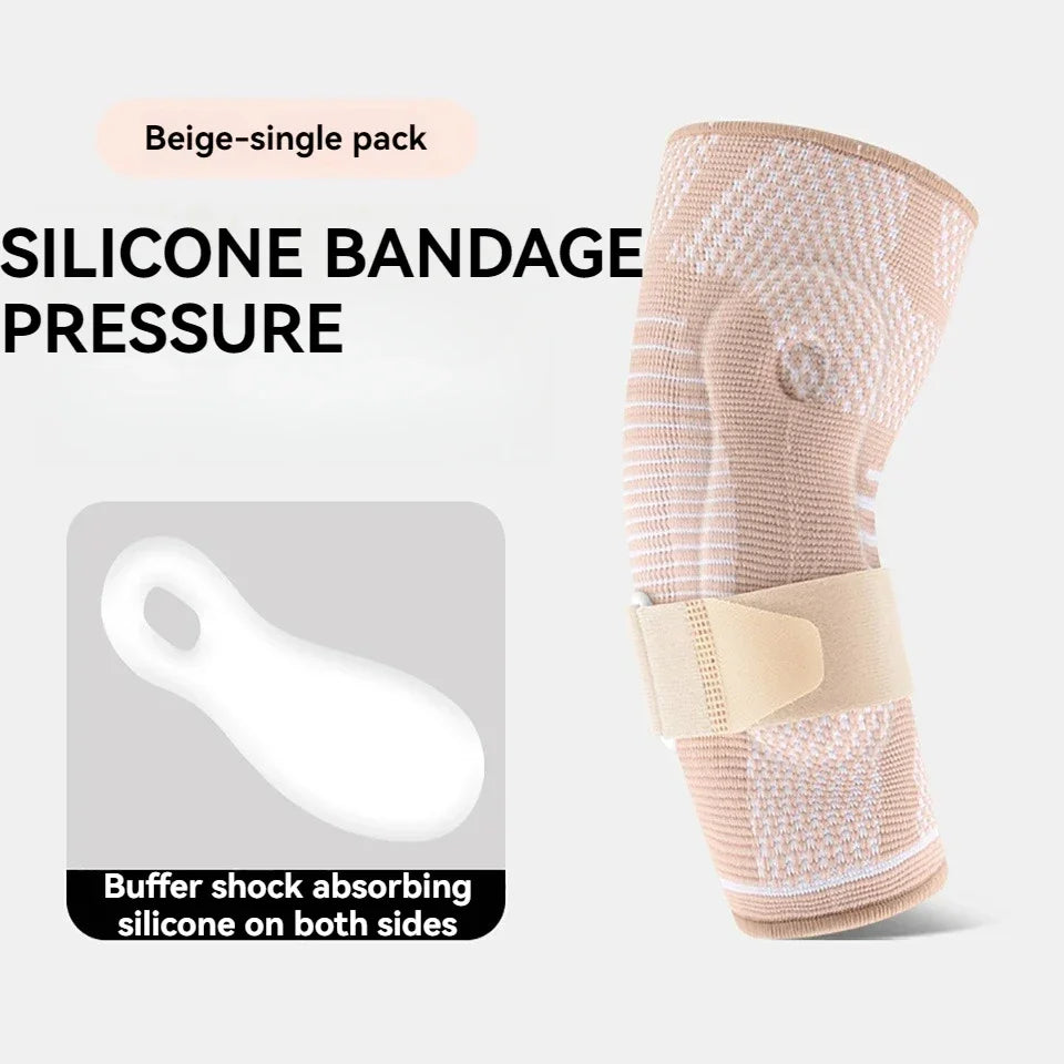 Silicone Compression Elbow Pads – 3D Knit Adjustable Elbow Support for Tennis, Basketball & Sports Injuries