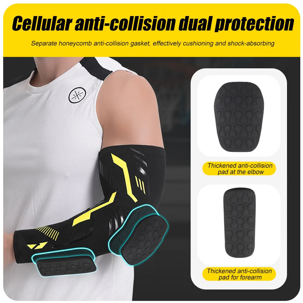 Sports Padded Arm Sleeves – Protective Compression Elbow Pad for Basketball, Football & Volleyball
