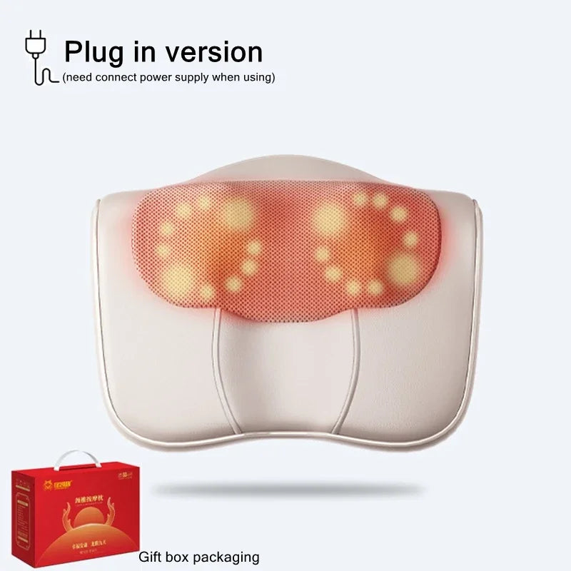 HEALTENCE Electric Shiatsu Neck Massage Pillow – Hot Compress Massager
