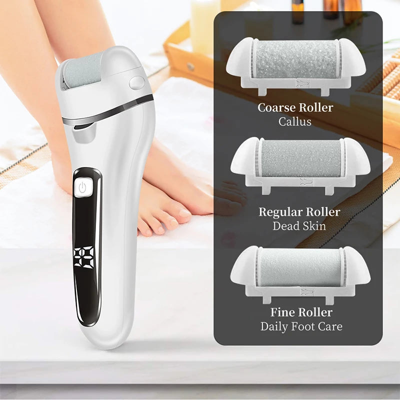 Electric Foot File & Sandpaper Heel Grinder – Professional Pedicure Tool for Dead Hard Skin & Callus Removal