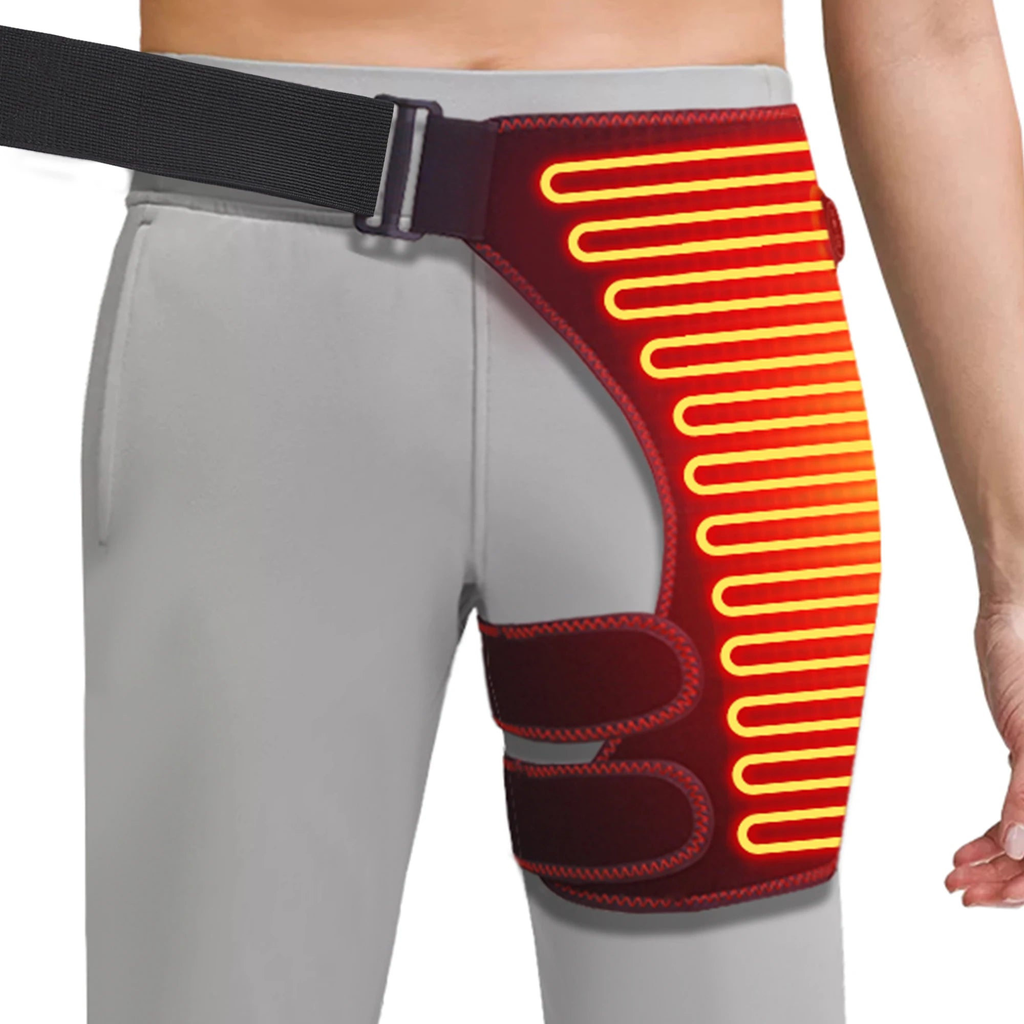 Full-Wrap Hip Heating Massager Brace – Sciatica & Buttock Relief, USB