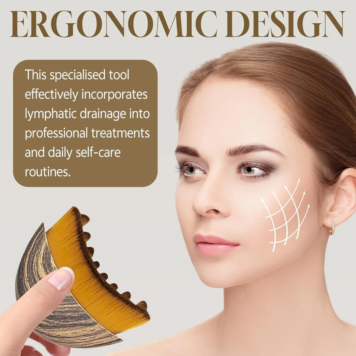 Lymphatic Drainage Face Brush – Contour Facial Massager & Sculpting Tool