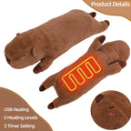 Electric Heating Pad for Period Cramps – Heatable Capybara Plush Stuffed Animal with Hot Belly for Women