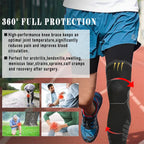 BraceTop Full Leg Compression Sleeves – Long Knee Brace & Leg Support for Basketball, Football & Knee Pain Relief