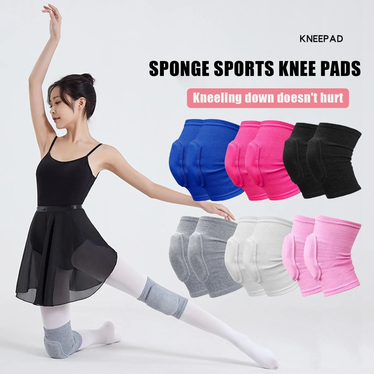Sports Compression Knee Pads – Elastic Thickened Sponge Knee Brace for Dancing, Workout & Training