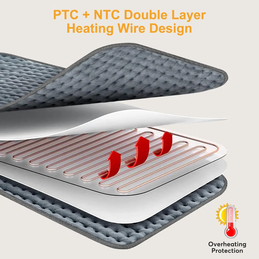 Electric Heating Waist Pad – 6 Heating Settings & 4 Auto-Off Timers for Back Pain Relief