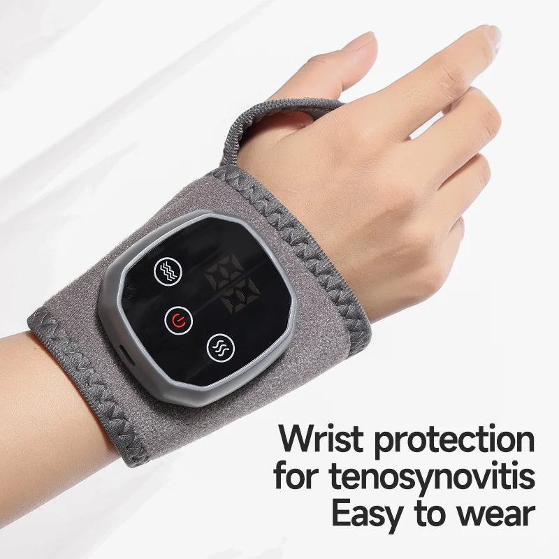 Electric Heat & Vibration Ankle Wrist Massager – Hot Compress Therapy Heated Wrap Brace