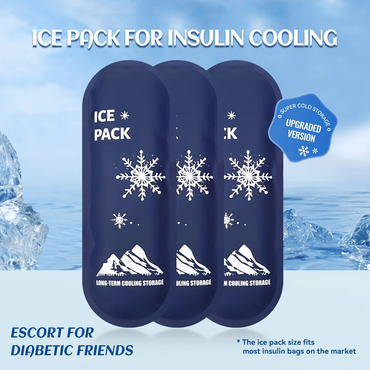 Portable Cooling Ice Bags with Insulin Container – Gel Ice Pack Travel Set for Diabetics & Outdoor Use